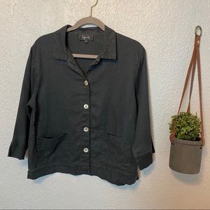 TWYLA BLU GRAY BUTTON UP JACKET {Medium}